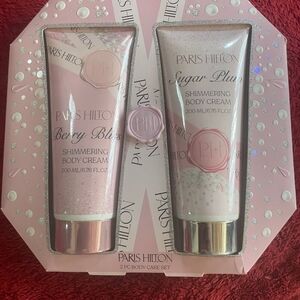 Paris Hilton Pink and Silver Shimmering Body Cream Duo